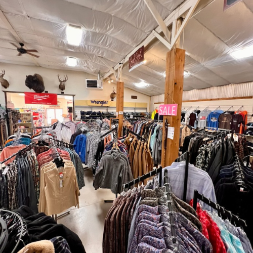 Clothing and apparel inside of McArthur store