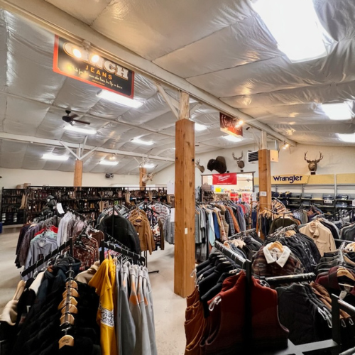 Clothing and apparel inside of McArthur store