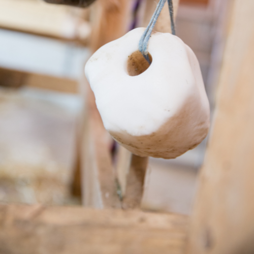 Salt block being hung